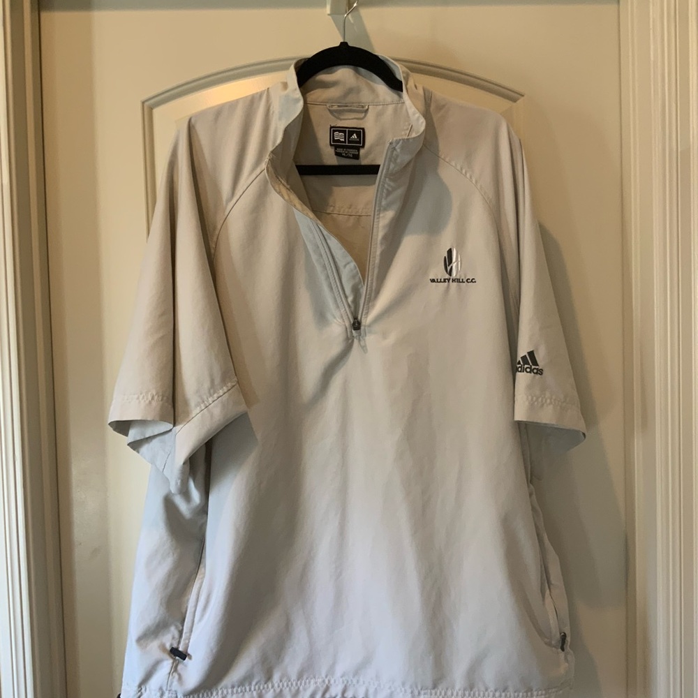 Adidas Men's Light Oyster color Clima proof Half-Zip Jacket